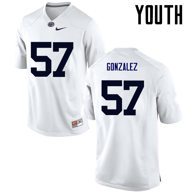 NCAA Nike Youth Penn State Nittany Lions Steven Gonzalez #57 College Football Authentic White Stitched Jersey BDU8798IN